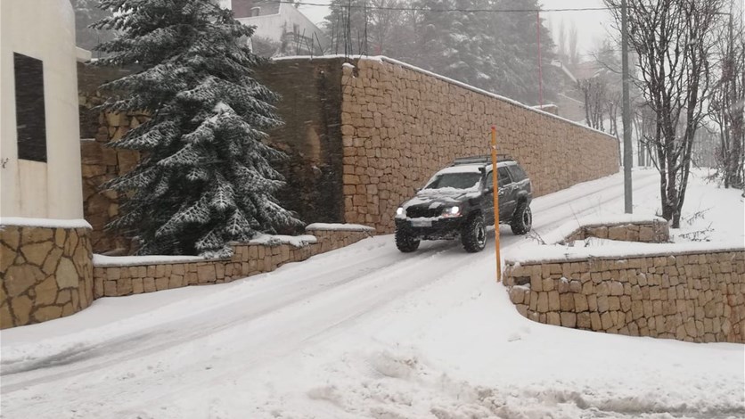 بدء تساقط الثلوج في لبنان