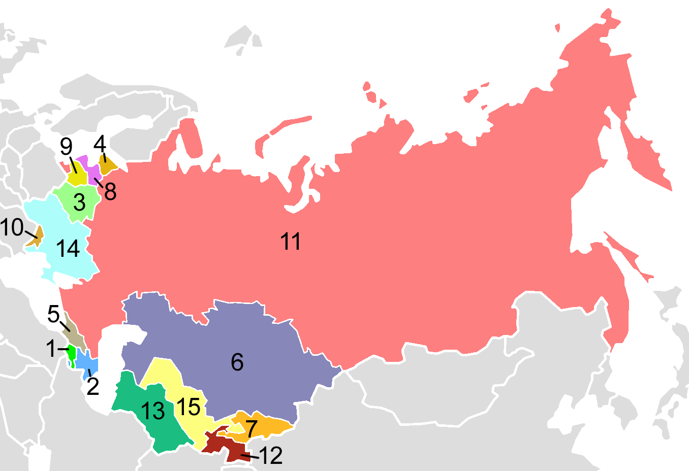 الدول التي برزت بعد إنهيار الاتحاد السوفييتي