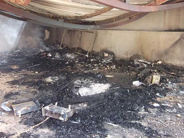 احراق اثاث جبهة العمل الاردني في جرش